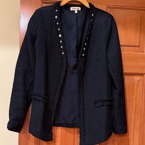 Madewell Black Textured Blazer with Stud Accents